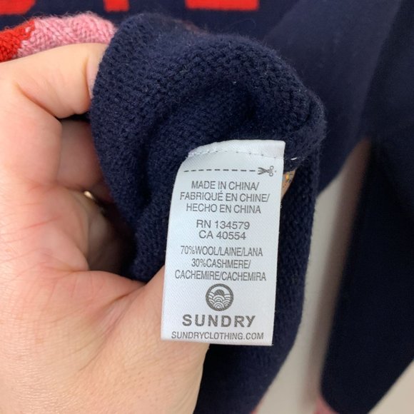 Sundry Anthropologie Love Button Cashmere Sweater Medium (2) - Picture 5 of 7